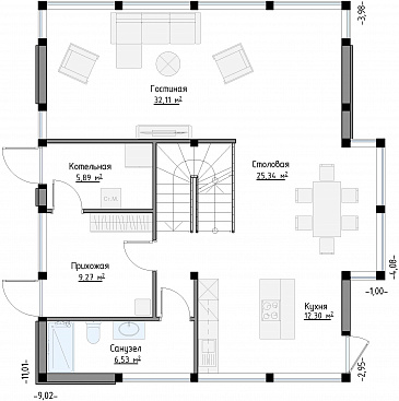 SCANDI 167 / План 1 этажа