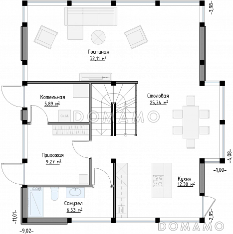 SCANDI 167 / План 1 этажа