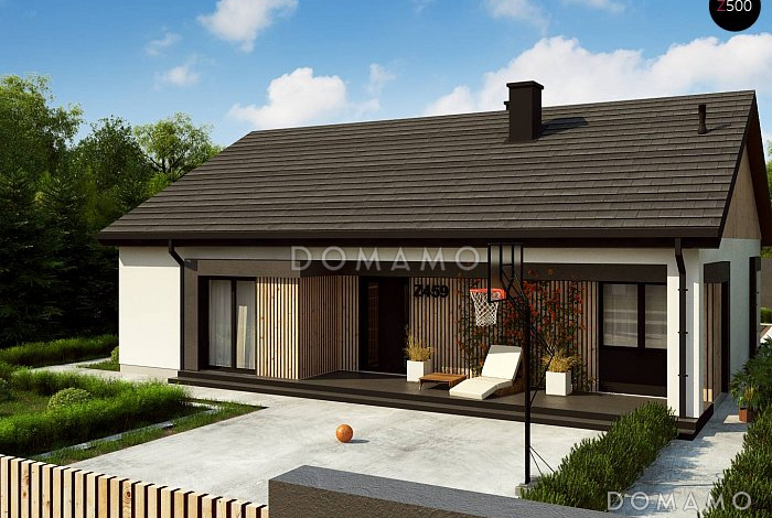 Проект одноэтажного дома из кирпича с тремя спальнями и кабинетом