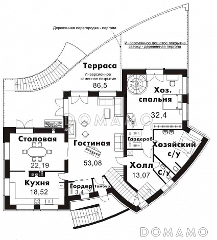 Элегантный дом в современном стиле / План 1 этажа