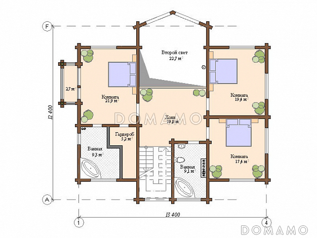 Проект дома с сауной на первом этаже / План мансардного этажа