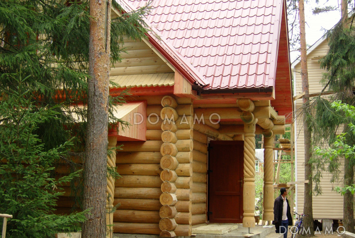 Проект бани с мансардой в русском стиле