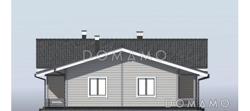 Проект газобетонного дома с панорамным остеклением и сауной / Фасад 2