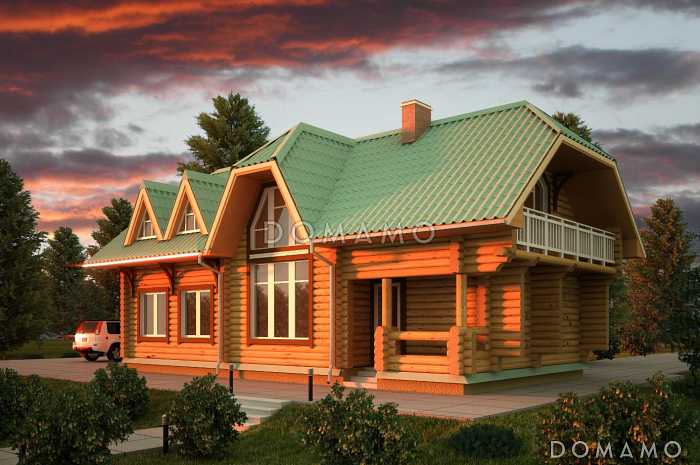 Проект деревянного дома с мини-кухней