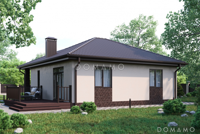 Проект одноэтажного дома в современном стиле