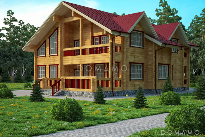 Проект дома с навесом для одного авто