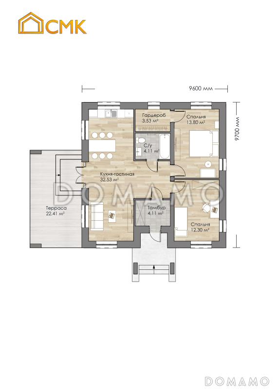 Райт мини / План 1 этажа