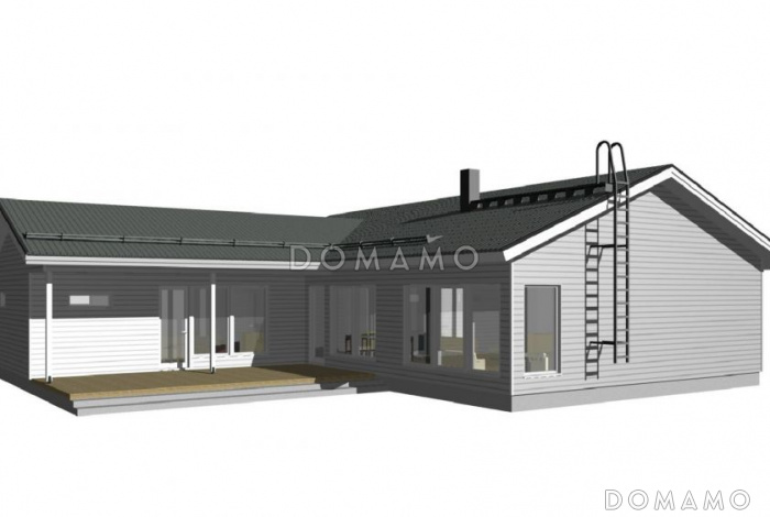 Проект каркасного дома с комнатой отдыха в зоне сауны
