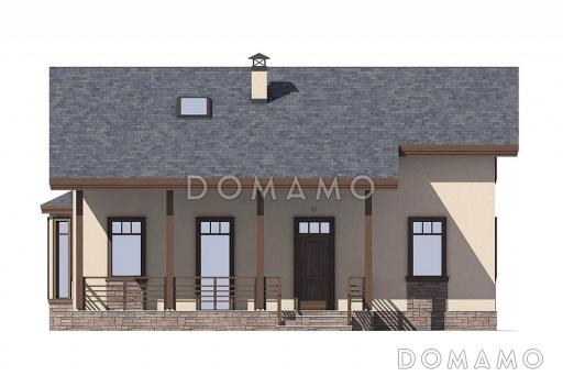 Проект газобетонного дома с открытой дневной зоной первого этажа / Фасад сзади