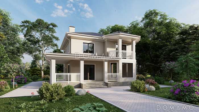 Проект двухэтажного дома в современном стиле