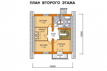 Проект дома из СИП панелей до 150 кв.м / План мансардного этажа
