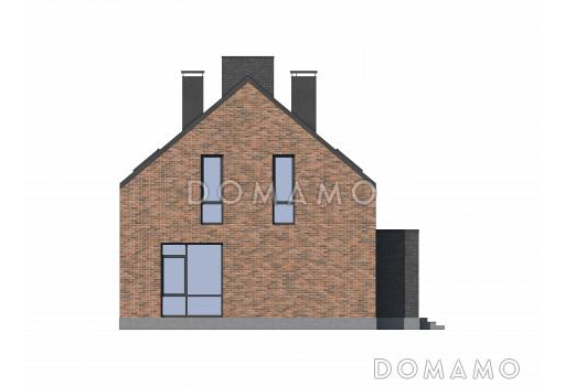 Проект дома барнхаус из керамоблока со вторым светом, библиотекой и лаунж-зоной / Фасад 3