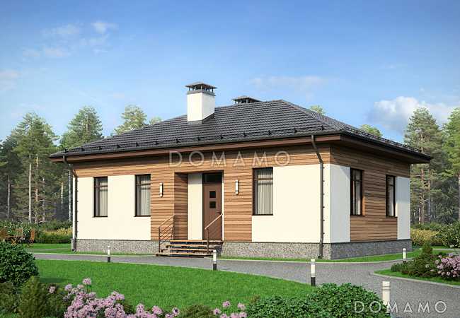 Проект дома по технологии ЛСТК с гостиной, кухней-столовой, спальнями