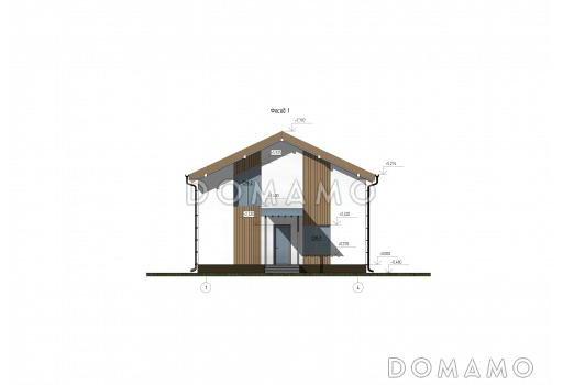 Проект современного дома с 3 спальнями и вторым светом в гостиной / Фасад 1