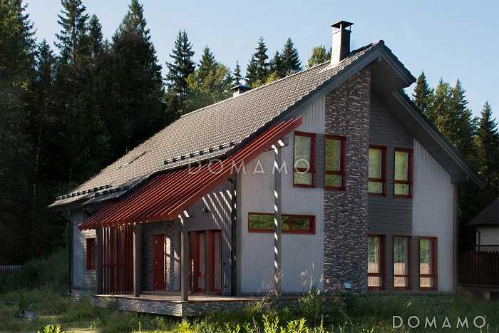 Проект каркасного дома с ванной комнатой на втором этаже