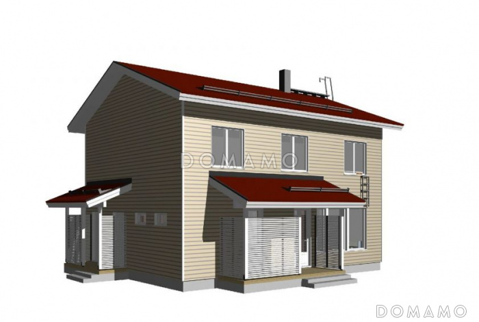 Проект современного дома с холлом на втором этаже