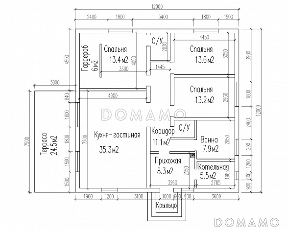 КП-001 / План 1 этажа
