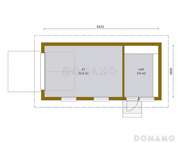 Проект каркасного гаража в скандинавском стиле / План 1 этажа