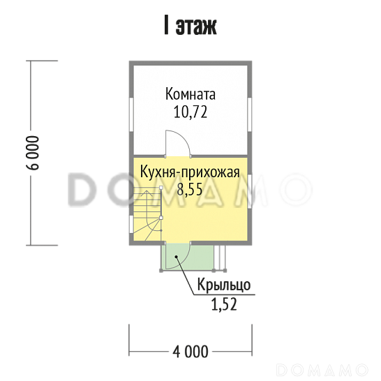 Проект маленького дома из клееного бруса / План 1 этажа
