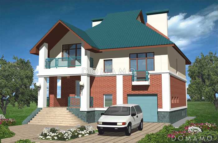 Проект дома из кирпича с сауной