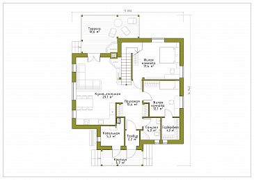 Проект брусового дома с эргономичной планировкой / План 1 этажа