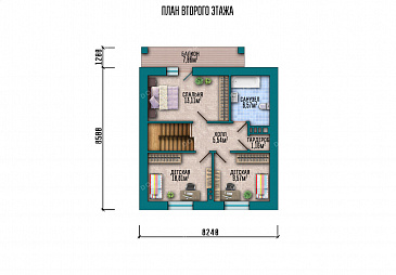 Проект дома с изолированной кухней, вместительной котельной и тремя спальнями на мансарде / План мансардного этажа