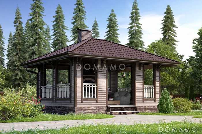 Проект каркасной беседки с барбекю