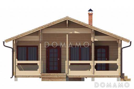 Проект одноэтажного дома из клееного бруса до 100 кв.м / Фасад 1