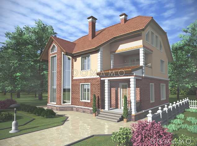 Проект газобетонного коттеджа со вторым светом и удобной хозяйской спальней