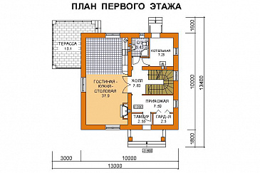 Проект дома из СИП панелей до 150 кв.м / План 1 этажа