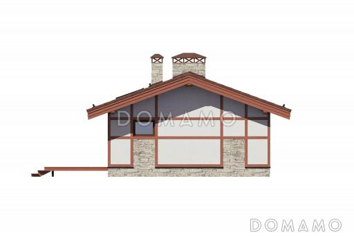 Проект бани из газобетона с барбекю на террасе / Фасад 3