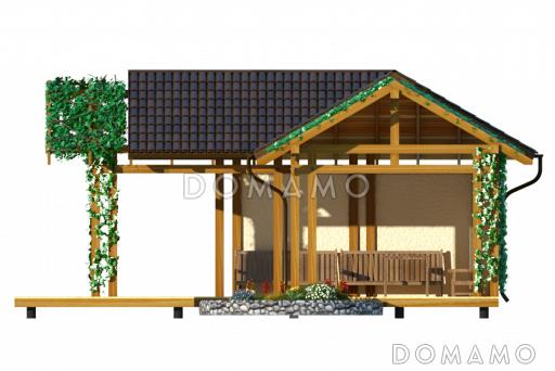 Проект г образной беседки с открытой террасой / Фасад 4