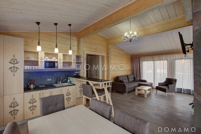 Проект одноэтажного дома из клееного бруса общей площадью 100 м. кв.