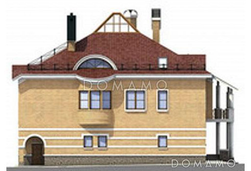 Проект коттеджа с оригинальной планировкой и гаражом на 2 а/м / Фасад 4