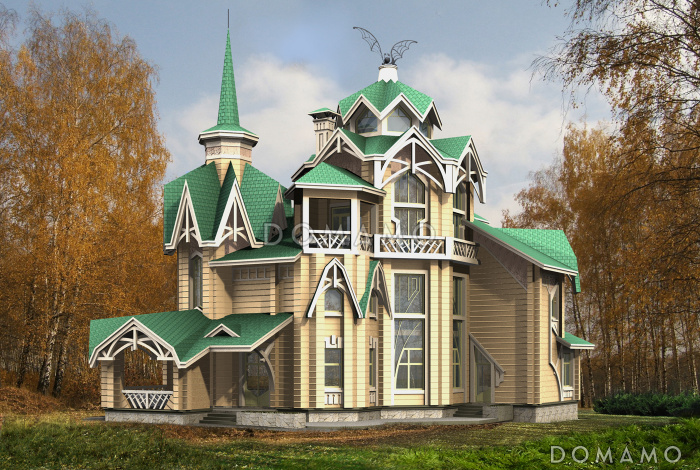Коттедж с причудливыми башенками