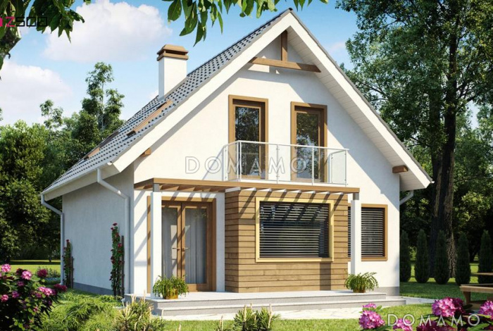 Проект загородного дома с террасой, балконом, кладовой, просторной ванной