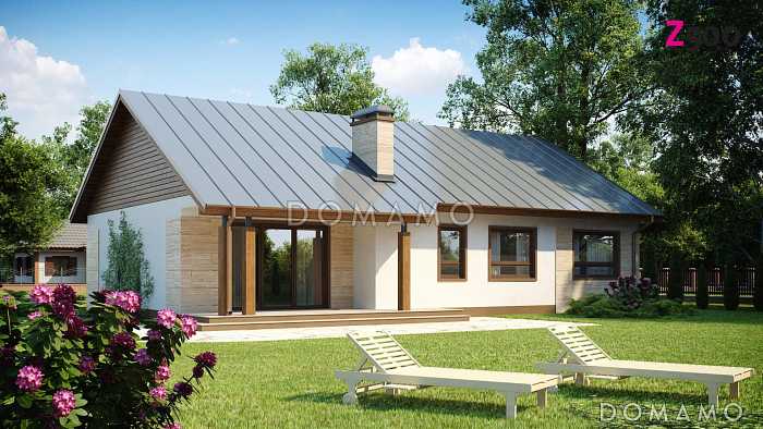 Проект классического одноэтажного дома из газобетона с тремя спальнями и возможностью обустройства мансарды