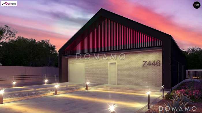 Проект современного одноэтажного дома из газобетона с тремя спальнями и гаражом