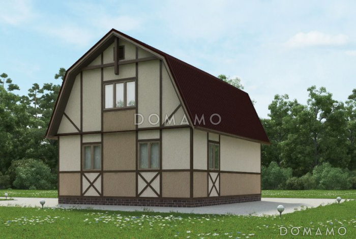 Проект простого дома без санузла 7х8