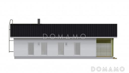 Проект одноэтажного дома с небольшой гардеробной, санузлом в хозяйской спальне / Фасад 3