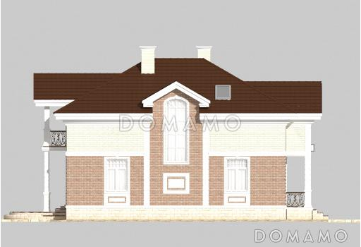 Проект небольшого особняка в классическом стиле из СИП панелей / Фасад 2