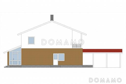 Проект каркасного дома с небольшой мансардой / Фасад 4