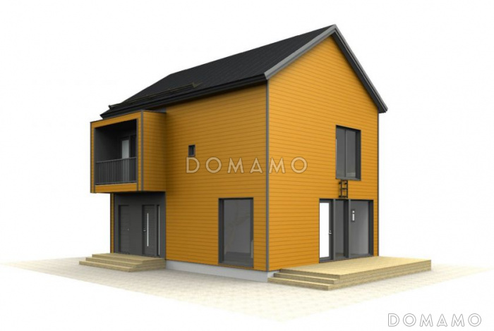 Проект двухэтажного каркасного дома c сауной на втором этаже