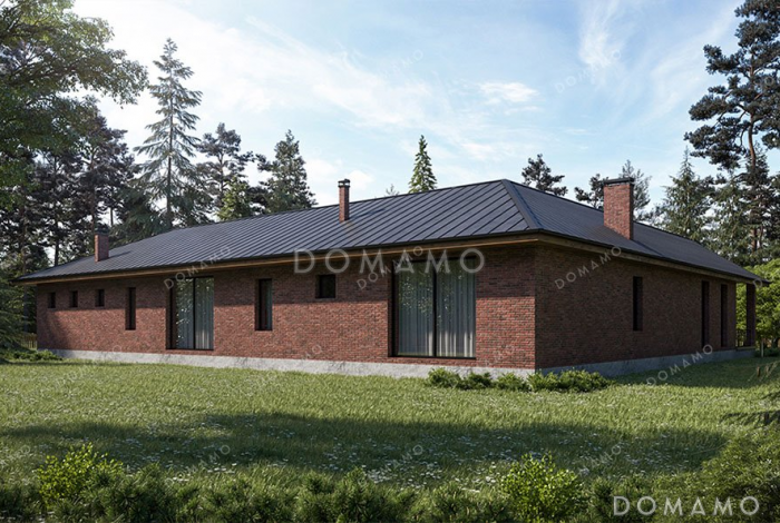 Проект одноэтажного дома с сауной и террасой