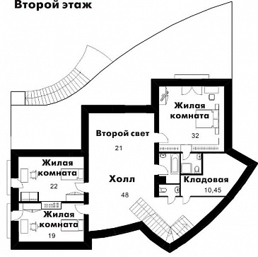 Проект комфортабельного дома с баней, бассейном, сауной и огромной террасой с барбекю / План мансардного этажа