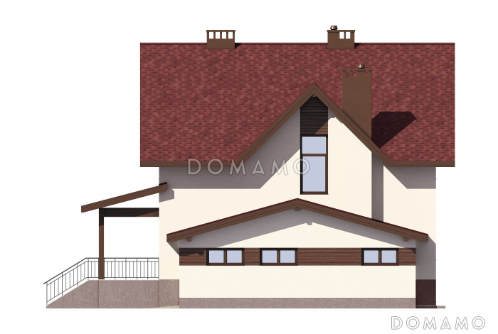 Проект двухэтажного газобетонного дома c подвалом и пристроенным гаражом
