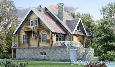 Проект деревянного дома с гаражом