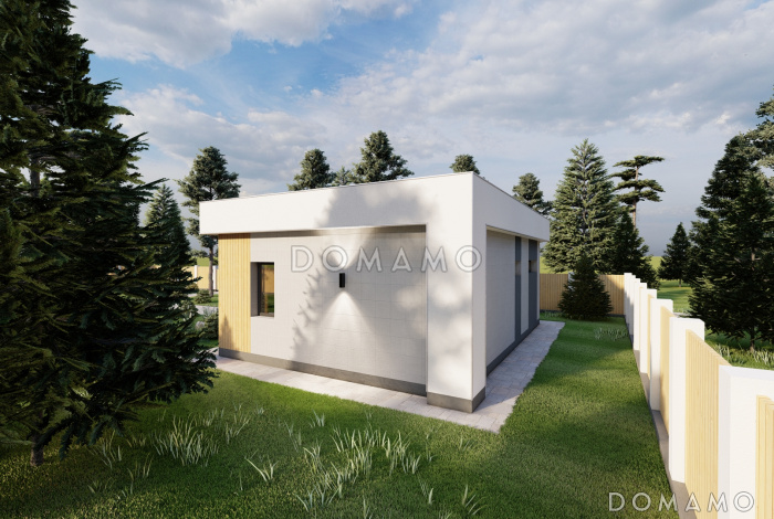 Проект современной бани с жилой комнатой и хозблоком