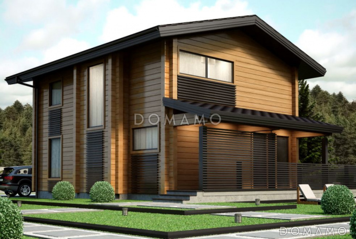 Проект современного дома из клееного бруса