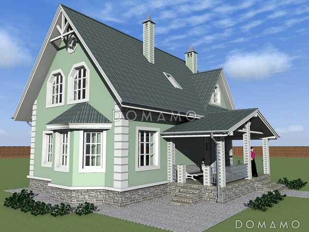 Проект компактного коттеджа с штукатуркой из SIP панелей.